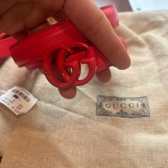 BNWT authentic Gucci Marmont GG thin bright pink belt - Picture 2 of 5